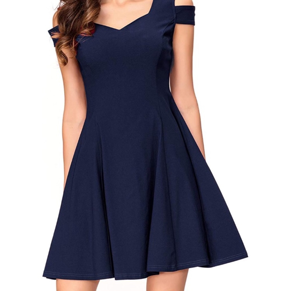 Beautiful Navy cold shoulder dress